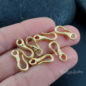 Gold S Clasp, Gold Necklace Clasps, Gold S Hook Clasp, Bracelet Findings,  Gold Plated Toggle, Necklace Clasp, S Clasp, 2 pc