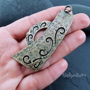 1 Stück, großer Bronze-Anhänger, Tribal-Anhänger, ethnische, Boho-Schmuckzubehör