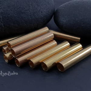 Große Tube Perlen, Spacer Tubes, (7x35mm), Rohe Messing Tubes, Glatte Tube Bead, Tube Bead Spacer, Schmuck Zubehör, Messing Zubehör, 8 Stück