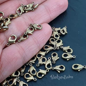 Raw Brass Lobster Clasps, Brass Trigger Clasps, Brass Parrot Clasps, 10x6, Raw Brass Jewelry Finding