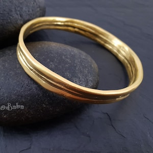 Matte Gold Plated Large Circle Pendant, Large Bangle Bracelet, Gold Hoop Pendant, Large Loop Connector Link