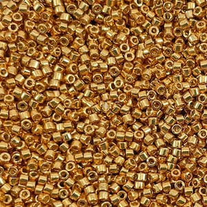 Miyuki Delica Beads, 11/0 DB1833, Duracoat Galvanized Yellow Gold, 5 Grams