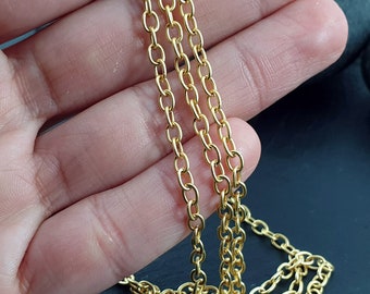 Dainty Gold Chain, Delicate Gold Chain, Link Chain, Cable Chain, 1 Meter, Unsoldered, Necklace Chain, Jewelry Supplies