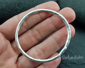 Colgante circular, eslabón circular, aro de plata, conector de bucle, anillo grande cerrado, círculo de plata, colgante de bucle, colgante de aro, aros para pendientes