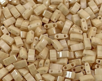 Miyuki Half Tila Beads, HTL-593, Light Caramel Ceylon, 5 Grams