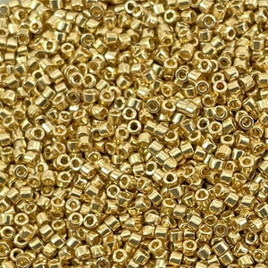 Miyuki Delica Beads, 11/0 DB2501, Duracoat Galvanized Pale Gold, 5 Grams