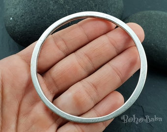 Circle Pendant, Circle Link, Silver Hoop Pendant, Silver Connector, Large Closed Ring, Large Loop, Silver Circle, Loop Pendant, Earring Hoop