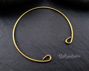 Pulseira de latão cru, pulseira de latão, espaços em branco, pulseira com pingente, descobertas de joias de latão, 1 peça