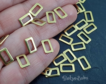 Raw Brass Rectangle Connectors, Rectangle Charms, Geometric Jewelry, Rectangle Connector Findings, 30 Pc