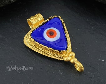 Gold Evil Eye Pendant, Evil Eye Connector, Evil Eye Charm, Evil Eye, Glass Evil Eye, Evil Eye Bracelet, Evil Eye Necklace, Evil Eye Findings