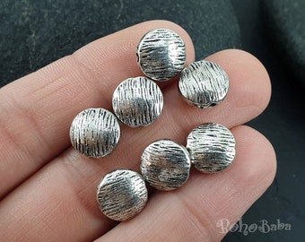 Silber Saucer Beads, Silber Scheiben Spacer Perlen, runde Spacer Beads, 5 Stk