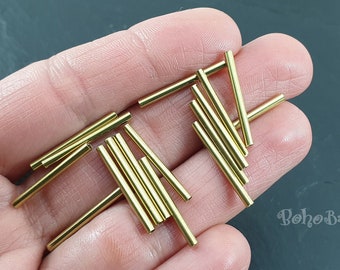 Raw Brass Tubes, Brass Tube Beads, Raw Brass Spacer Tubes, 2x20mm, Brass Jewelry Findings, 40 Pc