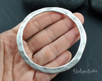 Colgante de círculo grande, enlace de círculo, colgante de aro de plata, conector de bucle, anillo cerrado grande, bucle grande, círculo de plata, colgante de bucle