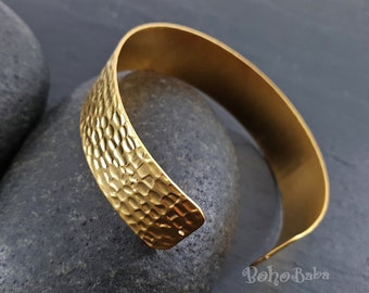 Matte Gold Plated Brass Cuff Bracelet Blank, Adjustable Hammered Bangle Bracelet Blanks, Gold Jewelry Findings