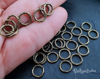 Bronze Biegeringe, Großer Offener Ring, Gedrehte Hoop Ringe, 8mm Bronze Biegeringe, 25 Stück