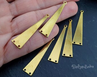 Brass Triangle Pendant, Brass Triangle Charms, Raw Brass Charms, Triangle Connectors, Brass Jewelry, Earring Findings, Earring Charms, 10 Pc