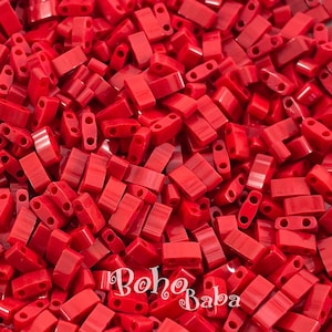 Miyuki Half Tila Beads, HTL-0408, Opaque Red, 5 Grams