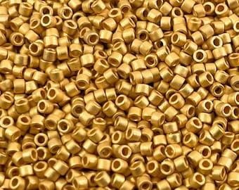 Miyuki Delica Beads, 11/0, DB331, Matte 24kt Gold Plated Metallic Bright Yellow, 5 Grams