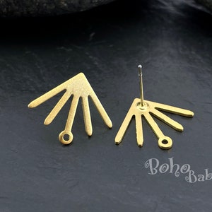 Gold Sun Stud Earrings, Gold Plated Sun Earring Posts, STMG34