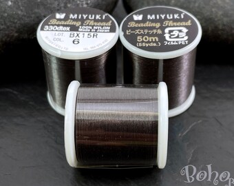 Miyuki Beading Thread B, Color 6 Brown, Original Miyuki Nylon Thread, 50 Meters Spool