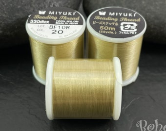 Miyuki Beading Thread B, Color 20 Tan, Original Miyuki Nylon Thread, 50 Meters Spool