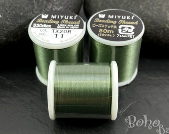 Miyuki Beading Thread B, Color 11 Green, Original Miyuki Nylon Thread, 50 Meters Spool