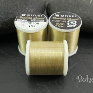 Miyuki Beading Thread B, Color 20 Tan, Original Miyuki Nylon Thread, 50 Meters Spool