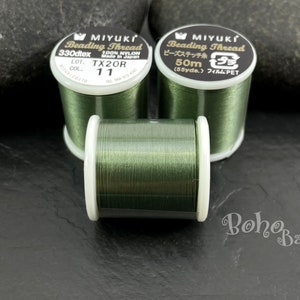 Miyuki Beading Thread B, Color 11 Green, Original Miyuki Nylon Thread, 50 Meters Spool