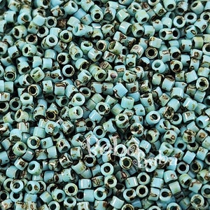 Miyuki Delica Beads, 11/0 DB2264, Opaque Turquoise Blue Picasso, 5 Grams