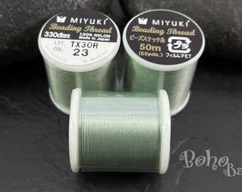 Miyuki Beading Thread B, Color 23 Green, Original Miyuki Nylon Thread, 50 Meters Spool
