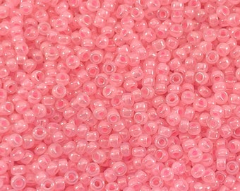 Miyuki Seed Beads, Round Rocailles 11/0, 518, Ceylon Soft Baby Pink, 10 Grams