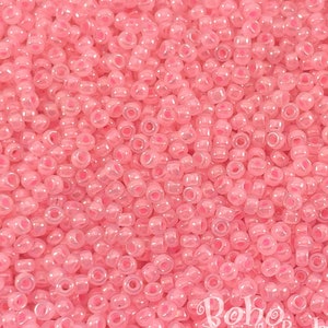 Miyuki Seed Beads, Round Rocailles 11/0, 518, Ceylon Soft Baby Pink, 10 Grams