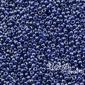 Miyuki Seed Beads, Round Rocailles 15/0, 434, Cobalt Opaque Luster, 5 Grams