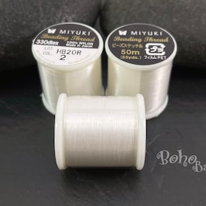 Miyuki Beading Thread B, Color 2 Eggshell White, Original Miyuki Nylon Thread, 50 Meters Spool