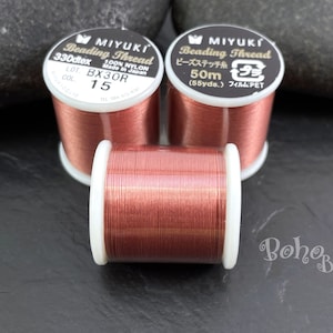Miyuki Beading Thread B, Color 15 Brown, Original Miyuki Nylon Thread, 50 Meters Spool