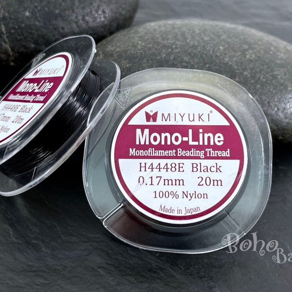Miyuki Monofilament Beading Thread, H4448TE Black, 0.17mm, Original Miyuki Mono-Line, 20 Meters Spool