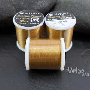 Miyuki Beading Thread B, Color 5 Gold, Original Miyuki Nylon Thread, 50 Meters Spool