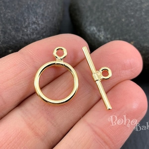 Shiny Gold Plated Toggle Clasp Set, Gold Clasp Findings, 2 Sets