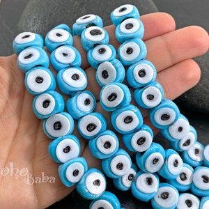 Vintage blue, yellow and white Turkish Evil Eye beads. – Earthly