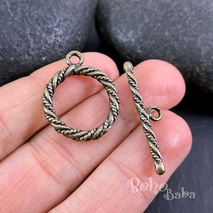 Bronze Toggle Clasps, Bronze Plated Toggle Clasp Set, Tibetan Clasp, 2 Sets