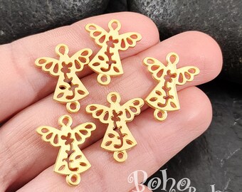 Mini gouden engelenbedels, verbindingsstuk, 5 stuks