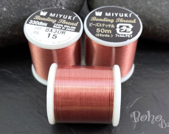Miyuki Beading Thread B, Color 15 Brown, Original Miyuki Nylon Thread, 50 Meters Spool