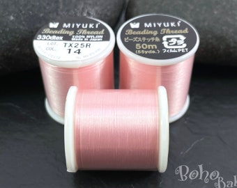 Miyuki Beading Thread B, Color 14 Pink, Original Miyuki Nylon Thread, 50 Meters Spool