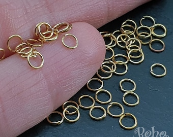 Gold Plated Open Jump Rings, 3mm Gold Jump Rings, Gold Split Rings, Extra Fine Gold Jumprings, 100pc