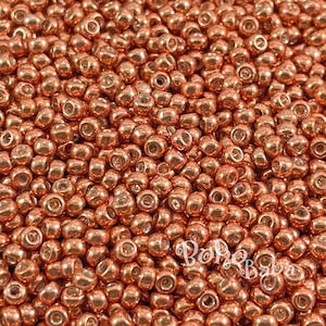 Miyuki Seed Beads, Round Rocailles 8/0, 1072, Galvanized Apricot Gold, 10 Grams
