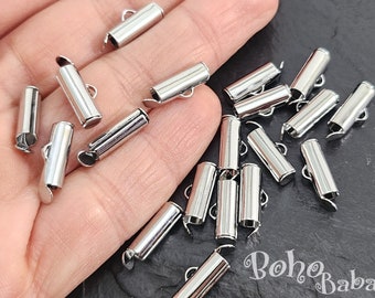 Tubos deslizantes Miyuki chapados en platino, clips deslizantes Miyuki de 12 mm, conectores de tubos para tejido de cuentas de semillas, cierres de cadena de bolas, 10 piezas