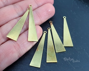 Brass Triangle Pendant, Brass Triangle Charms, Raw Brass Charms, Triangle Connectors, Brass Jewelry, Earring Findings, Earring Charms, 10 Pc