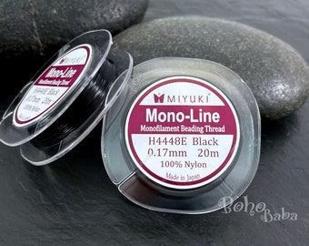Miyuki Monofilament Beading Thread, H4448TE Black, 0.17mm, Original Miyuki Mono-Line, 20 Meters Spool