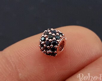 Cuentas micropavé bañadas en oro, cuentas pavé de diamantes de imitación, cuentas de bolas Shamballa, cuentas espaciadoras de circonita