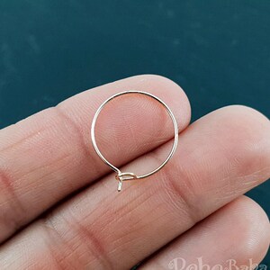 Förgyllda örhängen, guldfärgade örhängen, 15 mm, rund cirkel örhängeskrok, guldfärgade örontrådar, guldfärgade örhängen, 8 st